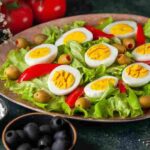 mesclun salad avocado fried egg